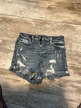 KanCan VBK1431 Denim Shorts Size 24 Distressed Button Fly